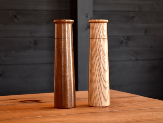 Premium Acrylic Wood Salt and Pepper Mill Set, Pepper Grinders Pack of 2