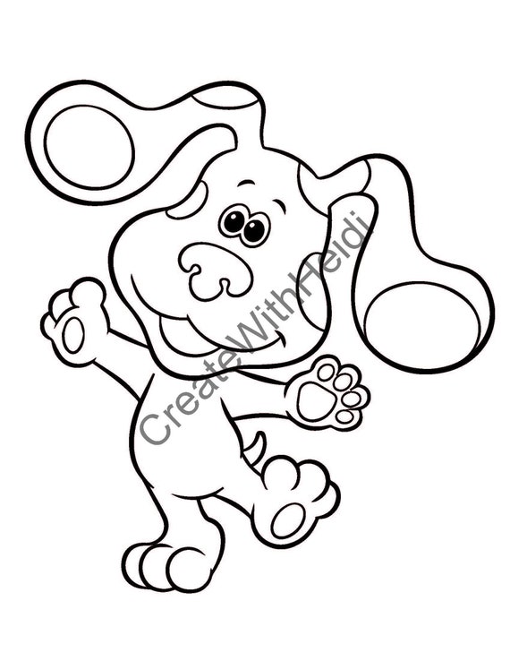 coloring pages blues clues with pink dog