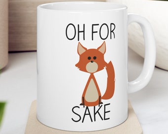 Caneca de chá e café "Oh For Fox Sake" de 325 ml, inspirada no filme "Doutor Estranho" do Homem-Aranha, presente para fãs da Marvel, caneca de cerâmica para bebidas quentes, adereço do filme.