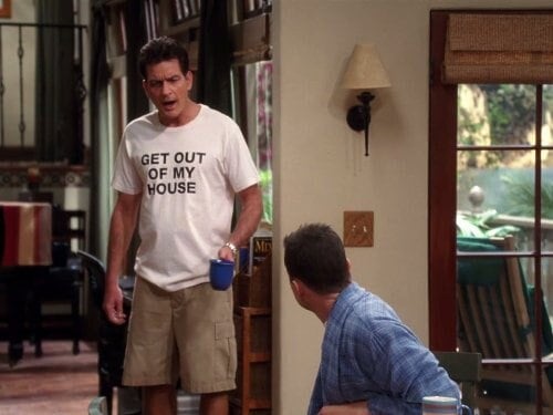Get Out Of My House, Charlie Harper Shirt, Two and a Half Men Tee, Funny Charlie Harper Shirt, Alan Harper T-shirt, TV Shirts, TV Show Shirt