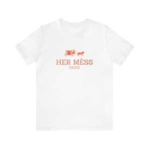 Camisa de Alta Costura Francesa, Camisa Parodia de Birkin, Camiseta de Hermess, Camisa Divertida de Alta Costura Parodia, Camiseta Divertida de Birkin, Regalo para ella, Su Desorden, Altas Cejas imagen 7