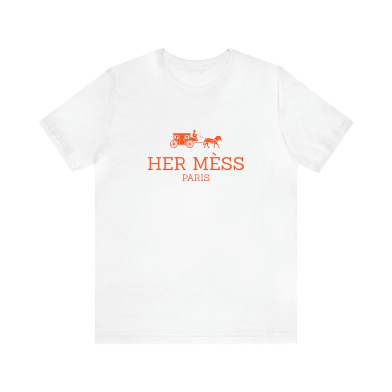 Camisa de Alta Costura Francesa, Camisa Parodia de Birkin, Camiseta de Hermess, Camisa Divertida de Alta Costura Parodia, Camiseta Divertida de Birkin, Regalo para ella, Su Desorden, Altas Cejas imagen 7