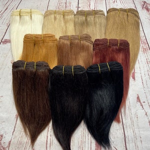 100g Straight Mohair Weft - 5 metres (15 ft) - Mohair Doll Hair -Reborn Hair - Blythe Doll Hair - Waldorf Doll Hair - BJD Doll - Rerooting