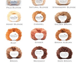 DollyMo - Mohair Bouclè - Mohair Garn - Puppenhaar - Mohair Puppenhaar - Natürliches Puppenhaar - Waldorf Puppenhaar - Bouclè Garn