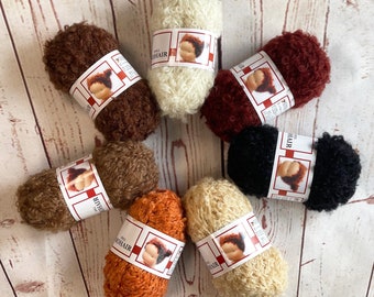 Mohair Bouclè Yarn - De Witte Engel - Mohair Yarn - Doll Hair - Mohair Doll Hair - Natural Doll Hair - Waldorf Doll Hair - Bouclè Yarn