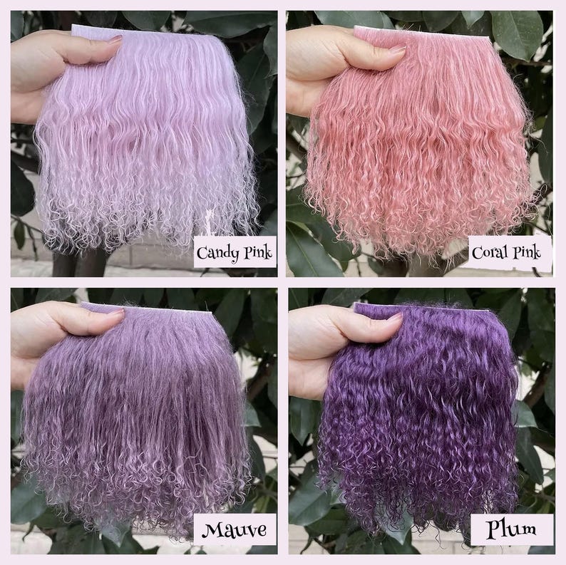 Tibetan Lamb Mohair - Mongolian Wool Sheepskin - Tibetan Lambskin - Doll Hair - Reroot - Doll Wigs - Waldorf Doll - BJD - Blythe Dolls image 8