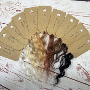 Mohair Weft Sample Set - Mohair Doll Hair - Doll Hair - Reborn Hair - Natural Doll Hair - Waldorf Doll Hair - Blythe Doll - Reroot - Reborn