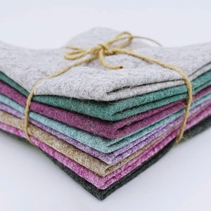 Heidekraut Wollfilz - 45 cm x 45 cm - Melierter Filz - Heidefilz - Bastelfilz