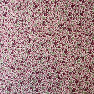 Rose & Hubble - Pink Floral Print Cotton Poplin - Cotton Fabric - Poplin - Per Half Metre