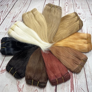 20g Straight Mohair Weft 1 metre (39") - Mohair Doll Hair - Reborn Hair - Blythe Doll Hair - Natural Doll Hair - Waldorf Doll - Rerooting