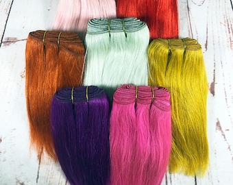 Trame droite en mohair 20 g - 1 mètre (39") - couleurs vives - cheveux de poupée en mohair - cheveux Reborn - cheveux de poupée Blythe - perruque BJD - réenracinement