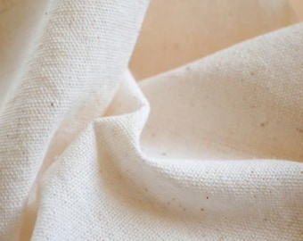 Calico - Natural Calico Fabric by the 1/2 Metre - 100% Cotton - Medium Weight Calico - Canvas Fabric - Loom State - Oeko-Tex 100