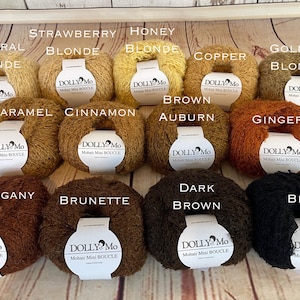 DollyMo - Mini Bouclè - Crochet Weft - Mohair Yarn - Bouclè Yarn - Doll Hair - Mohair Doll Hair - Natural Doll Hair - Waldorf Doll Hair