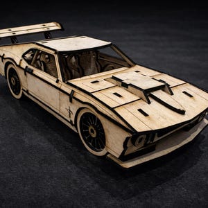 Wooden Muscle Car model kit - Laser cut car