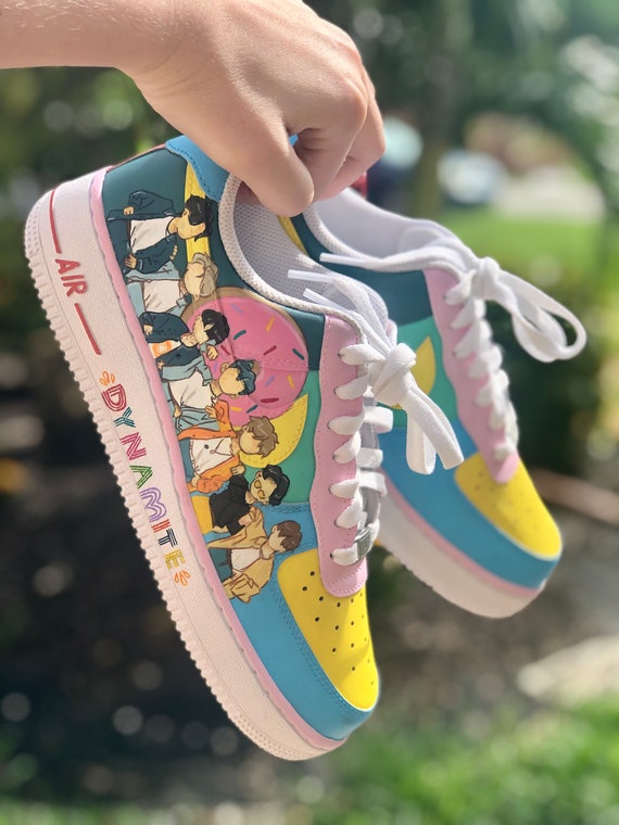 BTS Dynamite Custom Kpop Air Force 1 Nike Shoes | Etsy España