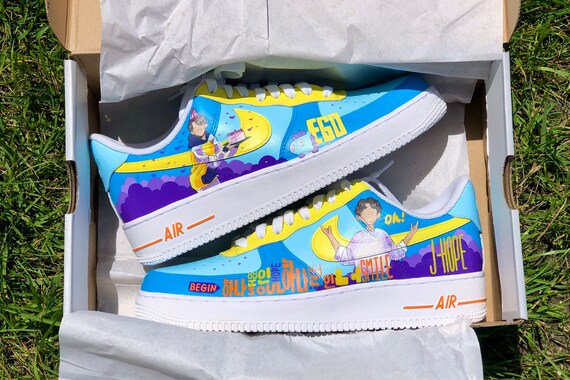 BTS Jhope ego Custom Kpop Air Force 1 Nike Shoes | Etsy Denmark