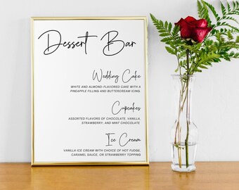 Dessert Bar Wedding Sign Template (Customizable Canva Digital Download)