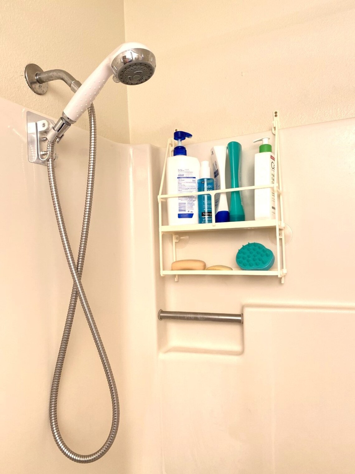 Showee Rack securely mounted on the drywall above the shower Etsy