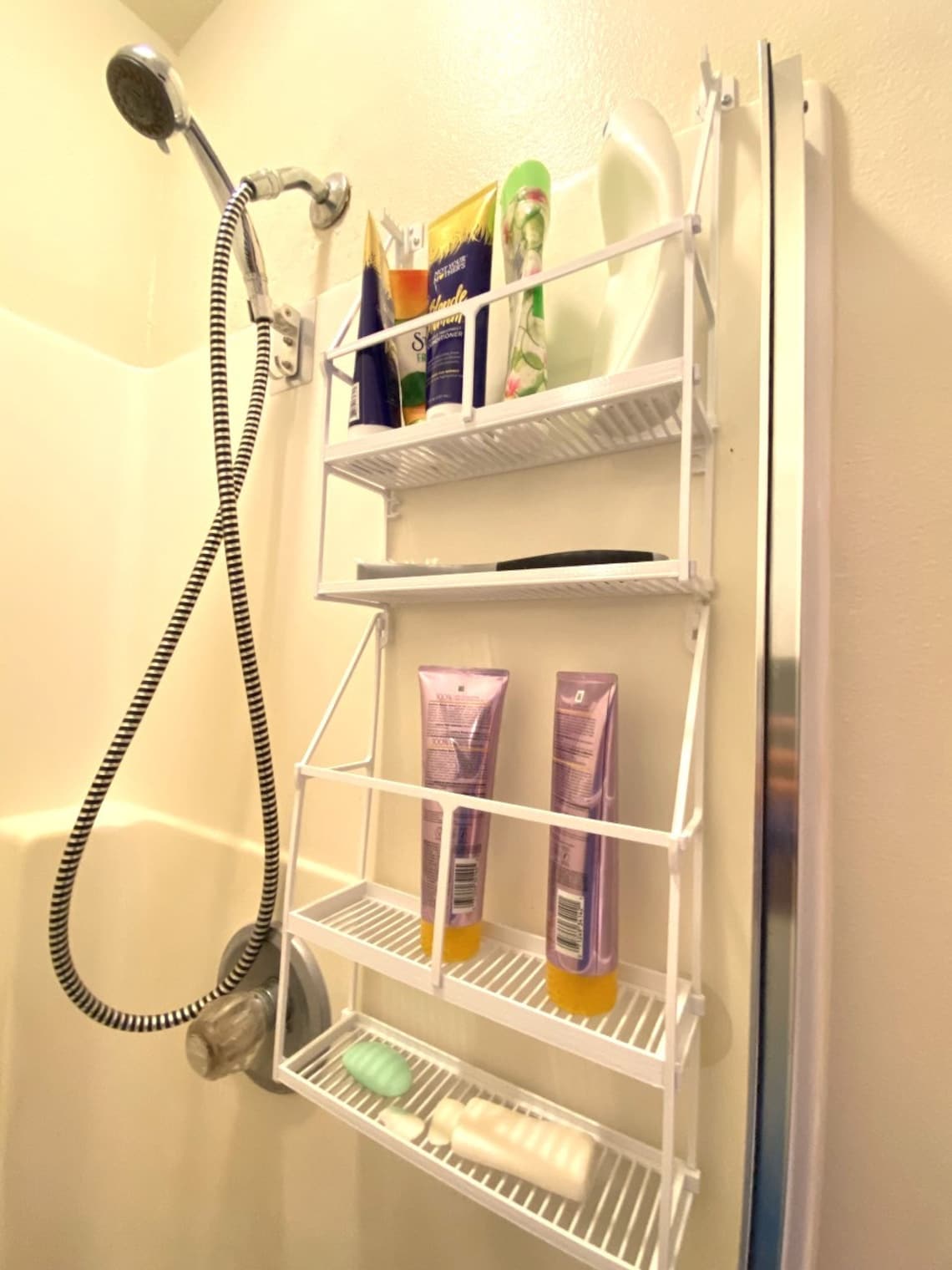 Showee Rack securely mounted on the drywall above the shower Etsy