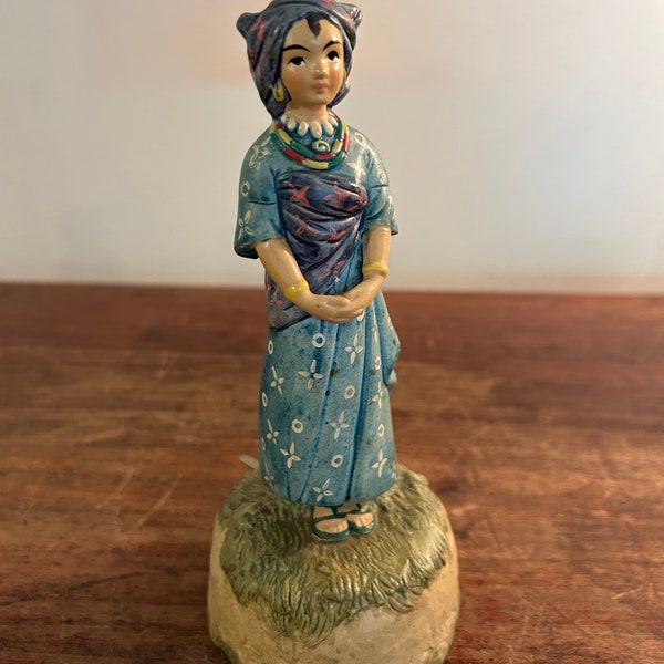 Berman & Anderson Vintage Wind up Music Box Standing Woman