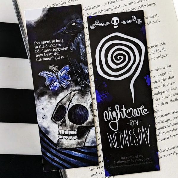 Lesezeichen "Moonlight Raven" Witchy Spooky Booklover Halloween