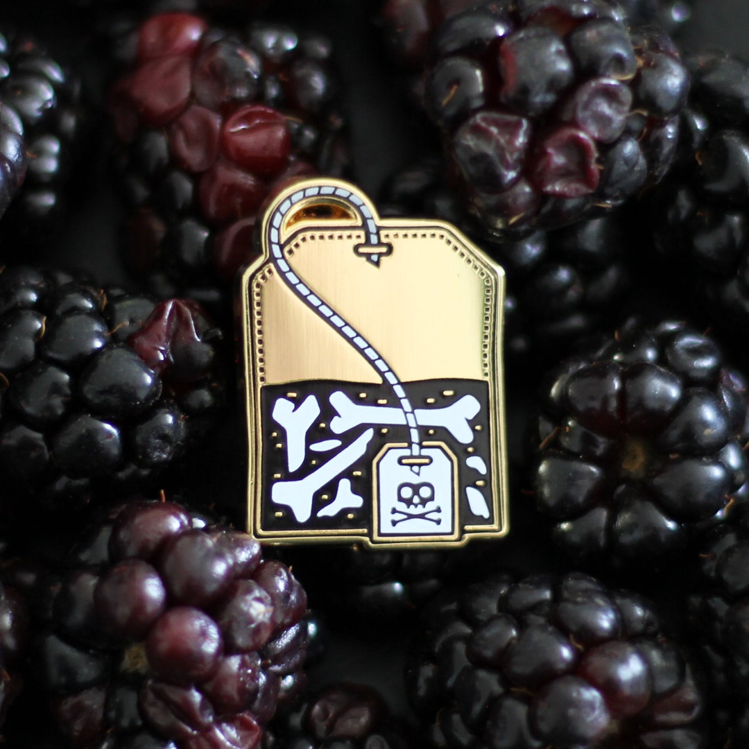 Poisonous Tea Bag & Skull Enamel Pin Etsy