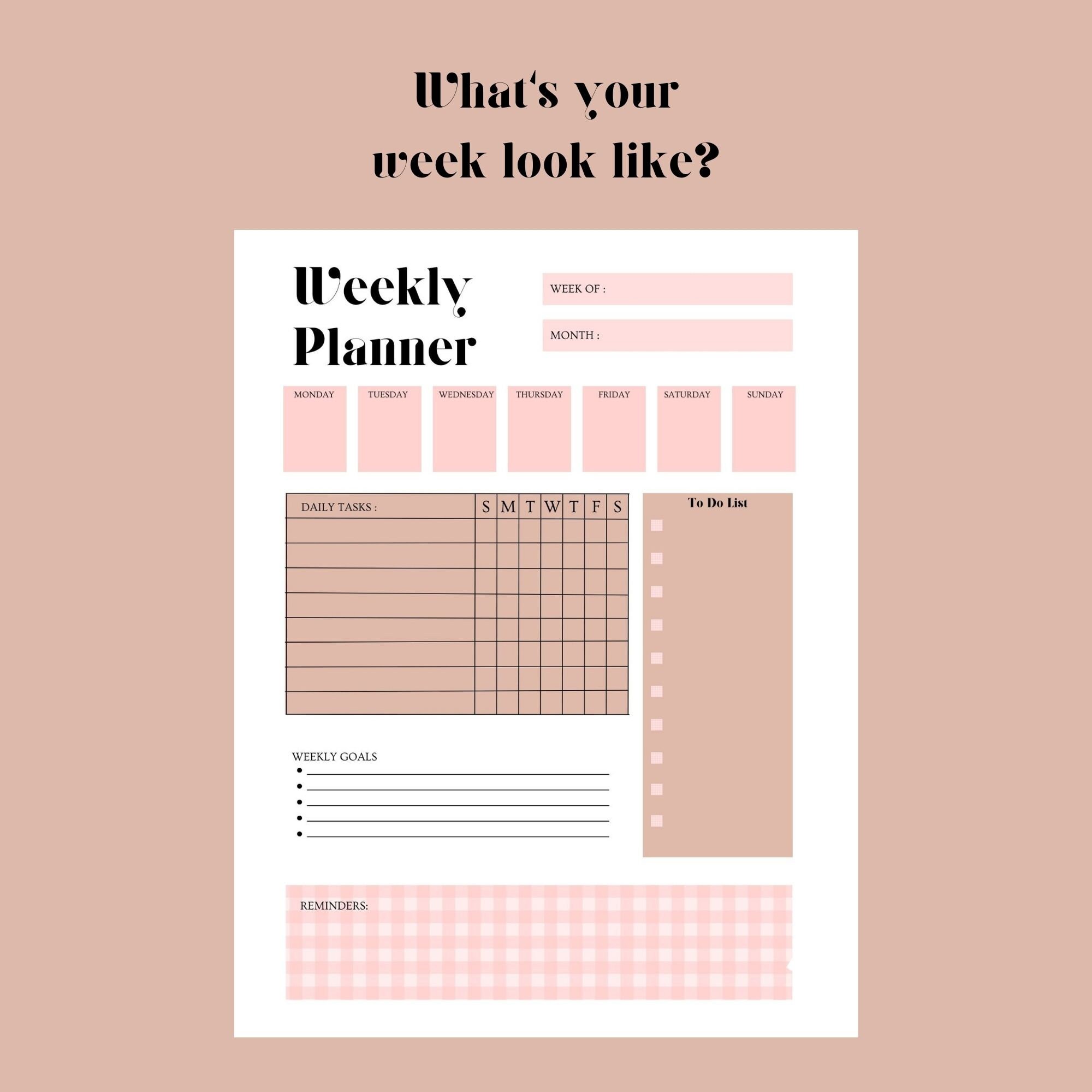 Daily, Weekly, Monthly Printable Planner Bundle, US Letter Size ...