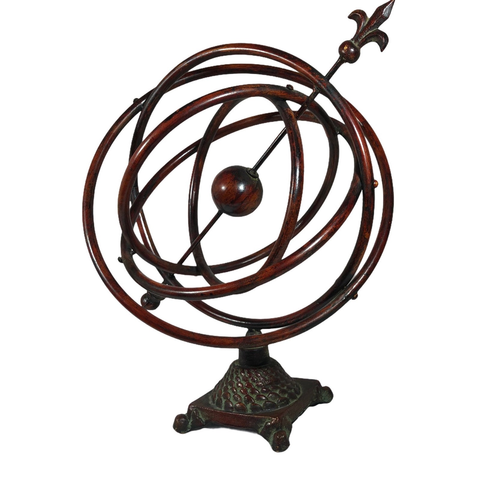 17 Metal Armillary Sphere Globe with Arrow Engraved Base Etsy