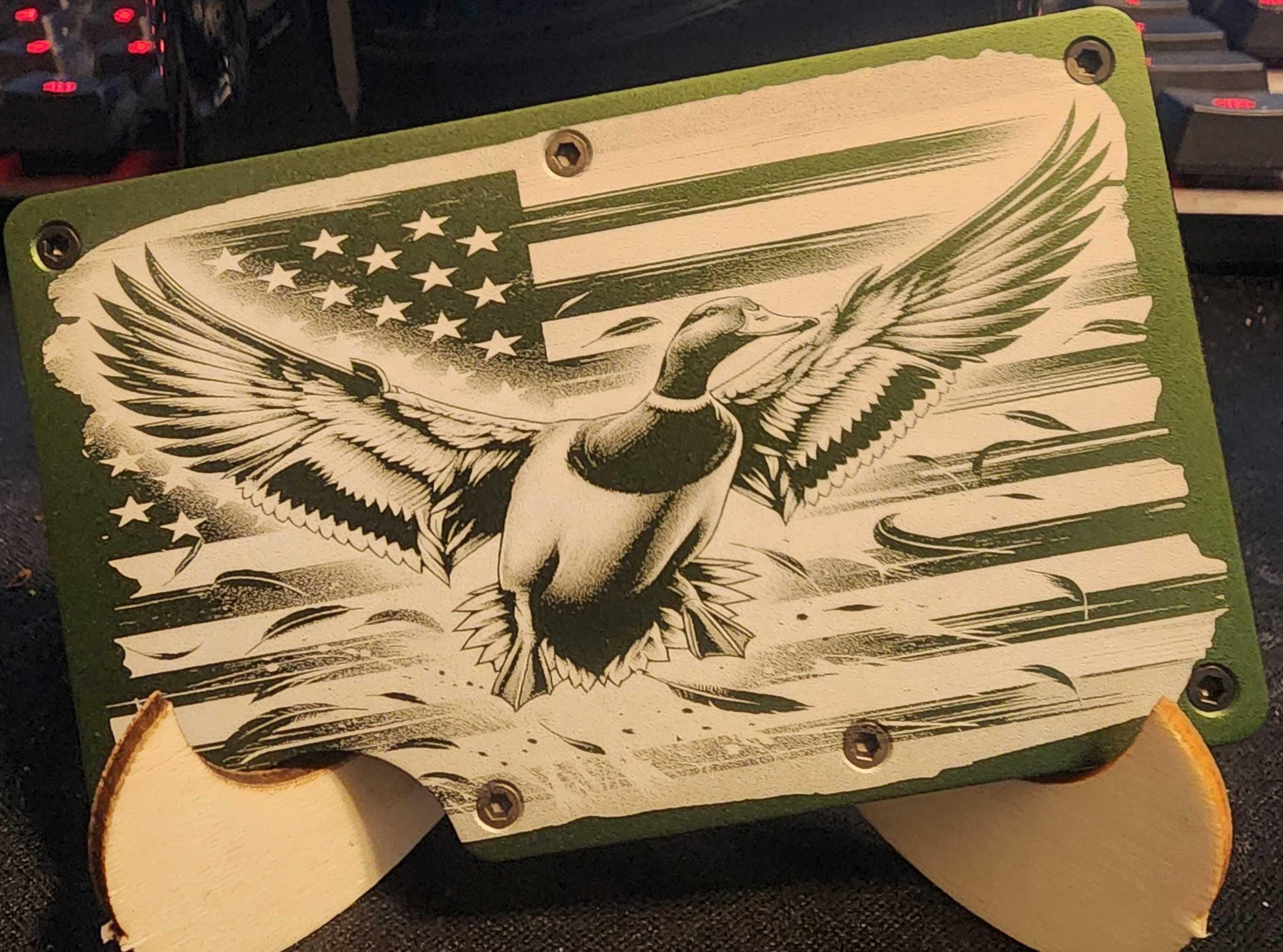 XCS Ready File- RFID Wallet Engraving- Duck Flag