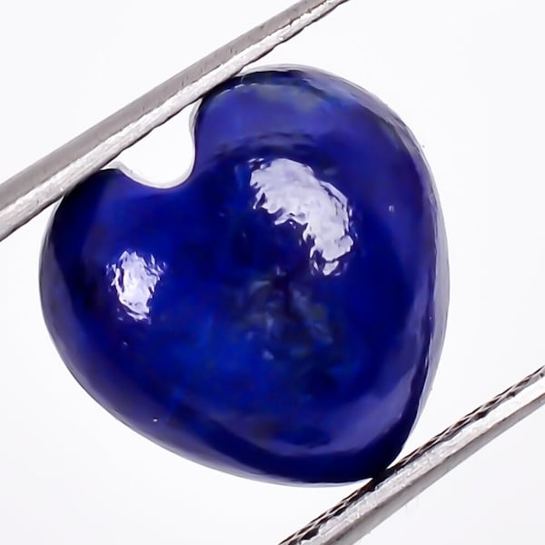 Lapis Lazuli Heart Shape Cabochon, Natural Blue Lapis Lazuli Heart Cut Loose Gemstone, Blue Lapis Heart Cabochon Calibrated Size 10x10x4 mm