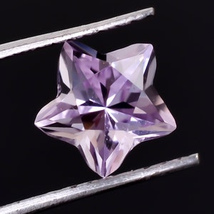 Rose De France Star Cut Pink Amethyst Gemstone, Natural Pink Amethyst Faceted Gemstone, Star Cut Healing Crystals Jewelry Size 7X7X5mm
