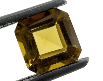 Natural Cognac Quartz Gemstone, Octagon Asscher Cut (6.0X6.0X4.0 mm)
