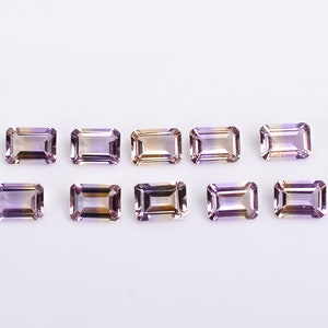 Natural Ametrine Emerald Cut Gemstone, Natural Ametrine Faceted Gemstone, Octagon Emerald Cut, Healing Crystals Jewelry Size 7.0X5.0X3.0 mm