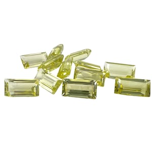 Lemon Quartz Baguette Step Cut Gemstone, Natural Lemon Quartz Faceted Loose Gemstone, Healing Birthstone Minerals Size 10.0x5.0x4.0 MM