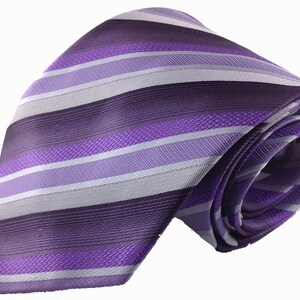 Men's Necktie Silk Tie Shades of Purple Stripes Silk Tie Hand Made Executive Pro Design Birthday Christmas Valentine's Gift Wedding Ties