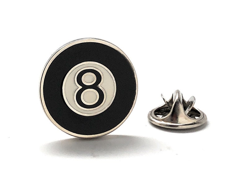 Eight Ball Pin Black and White Enamel Pin Lucky 8 Ball Pool - Etsy