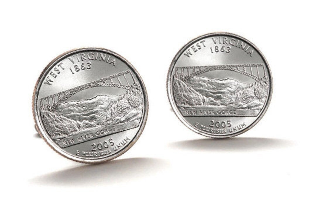 West Virginia State Quarter Coin Cufflinks Uncirculated U.S. Etsy