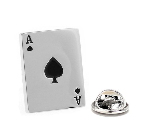 Ace Playing Card Pin Gamblers Lapel Pin Las Vegas Lucky Ace 