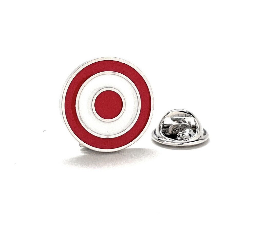 Bullseye Lapel Pin Red and White Enamel Pin Lanyard Pin Tie Etsy