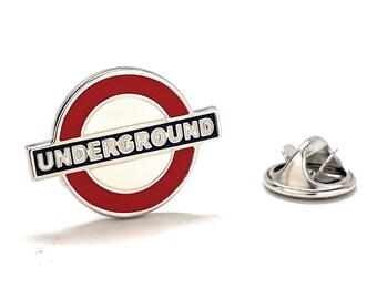 London Underground Pin The Tube Lapel Pin London England Tube Sign Pin White Red Enamel Pin Cosplay Pin