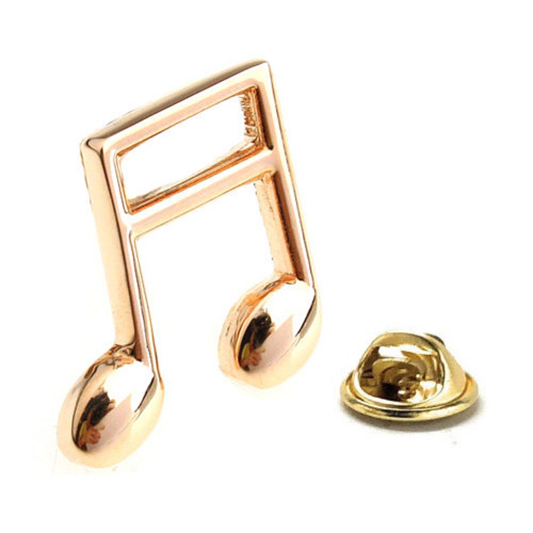 Music Note Pin Gold Music Note Brooch Gold Platted Music Lapel Etsy
