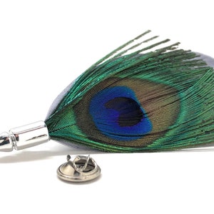 Enamel Pin Lucky Bloom Peacock Feather Lapel Pin