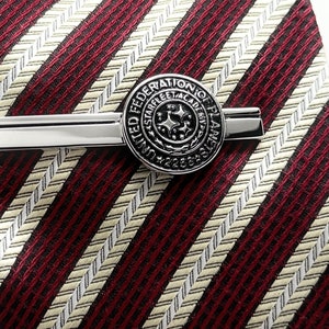 Federation of Planets Tie Bar Star Trek Silver Space Badge Crest Star Trek Cosplay SI FI Wear Tie Clip