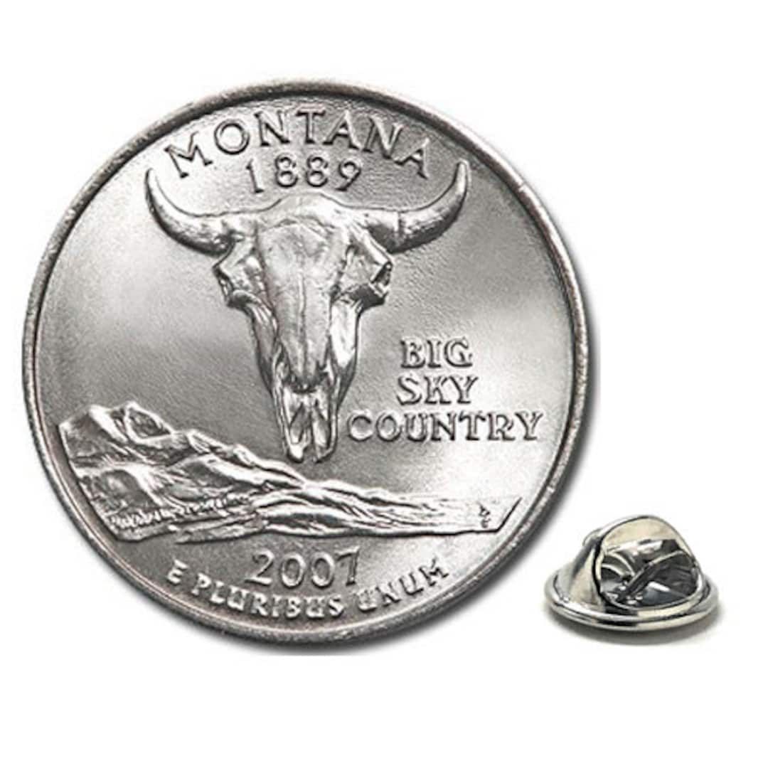 Montana State Quarter Coin Lapel Pin Uncirculated U.S. Quarter Etsy