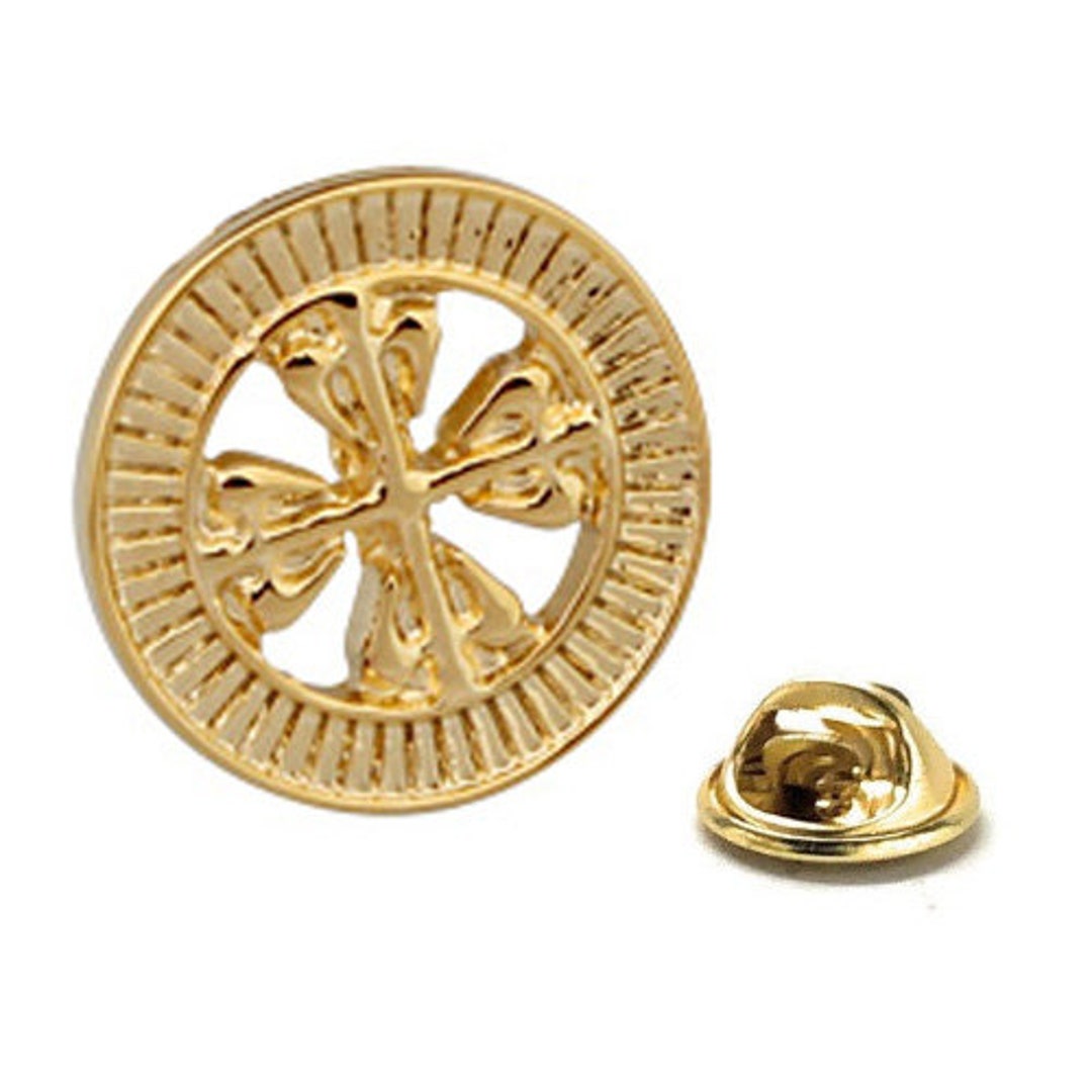 Gold Cross Lapel Pin Holy Father Canterbury Cross Design Etsy UK