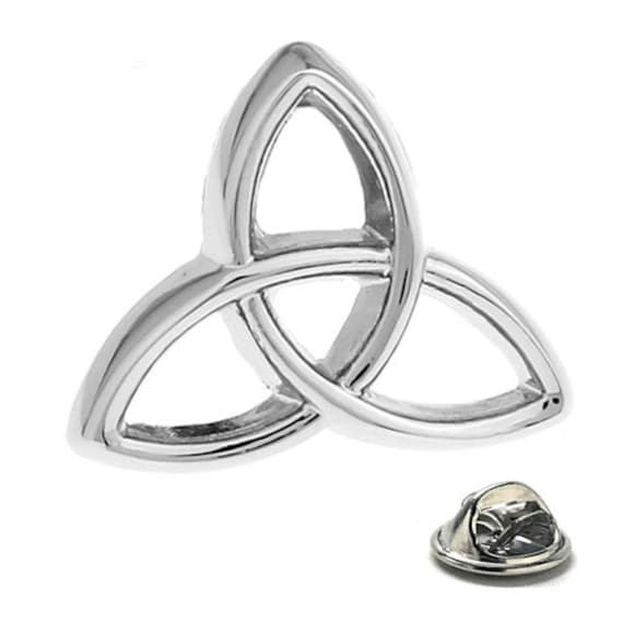 Trinity Knot Lapel Pin Silver Cut Out Design Trinity Circle 3D Etsy