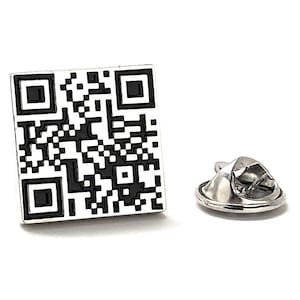 QR Code Pin Computer Enamel Pin Silver Black Enamel Pin Nerd Gift Computer Lapel Pin Lanyard Pin