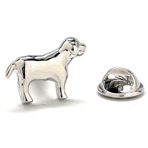 Dog Pin Silver Rhodium Lapel Pin 3D Design Puppy Dog Mans Best Fried Family Dog Lapel Pin Jacket Pin