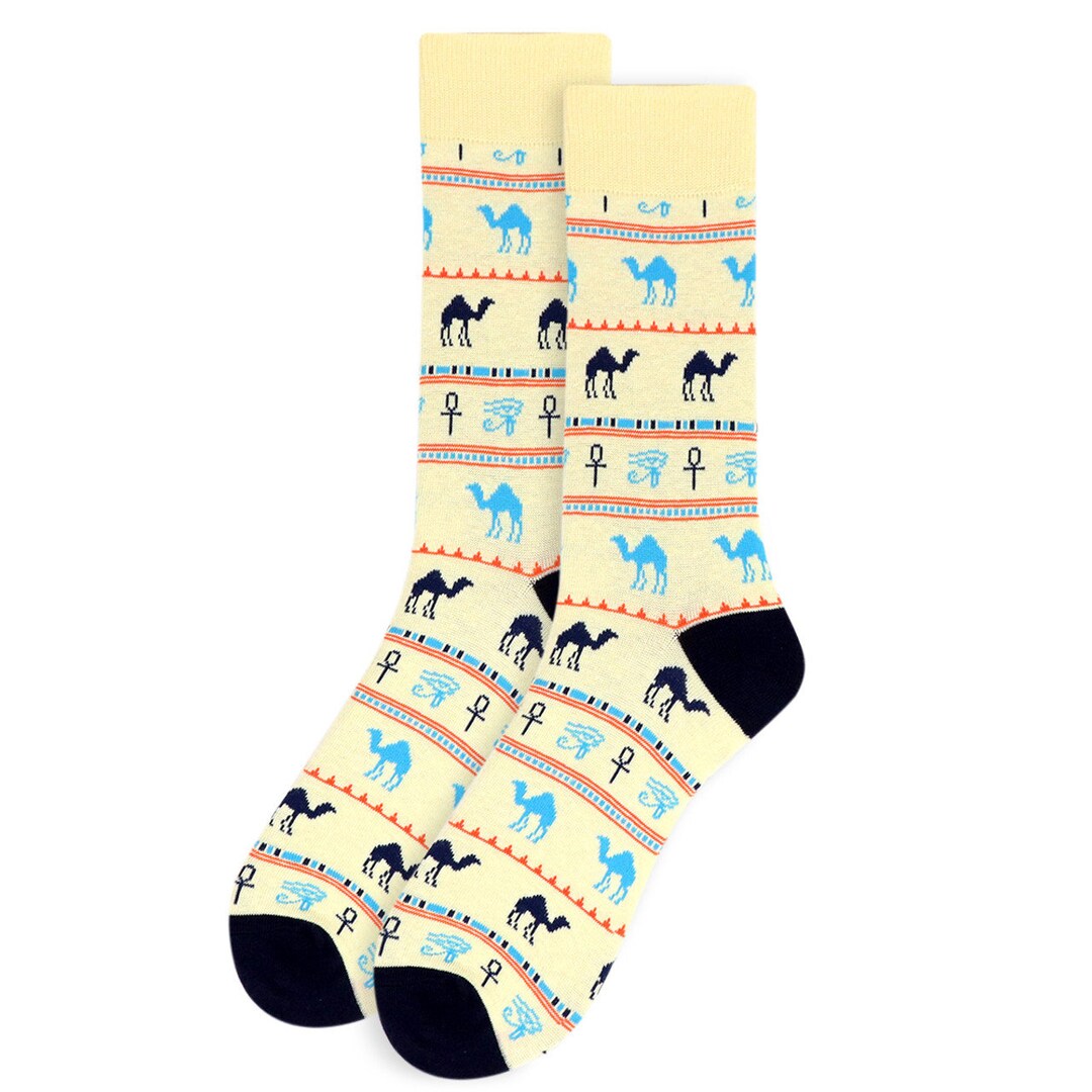 Egypt Socks Camels Pyramid Egyptian Sock Yellow and Black Fun Spirit of Ancient Egypt - Etsy