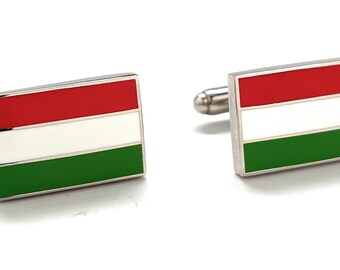 Hungary Flag CUFFLINKS Hungarian Wedding Formal Smart Occasion Birthday Present 